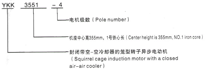 YKK系列(H355-1000)高压YKK3553-4/220KW三相异步电机西安泰富西玛电机型号说明